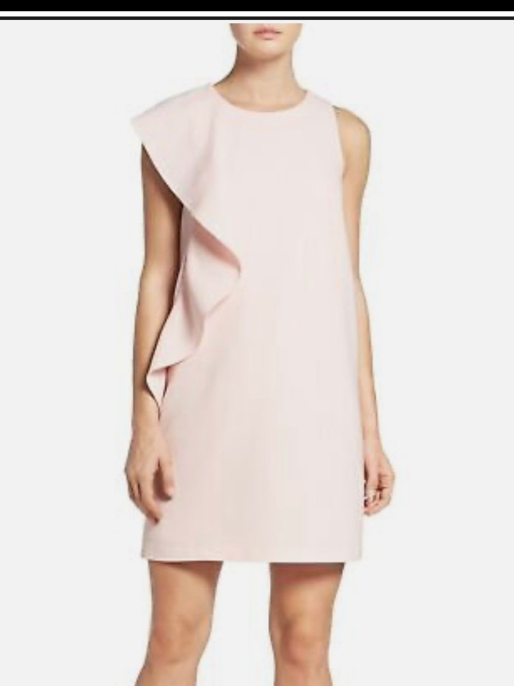 Chelsea28 Blush Pink Sleeveless Ruffle Shift Dress